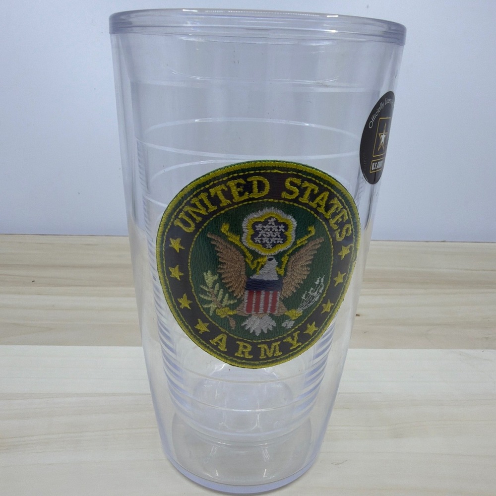 Tervis US Army Insulated Tumbler‎ 16oz Clear Double Wall Made USA Military Patch